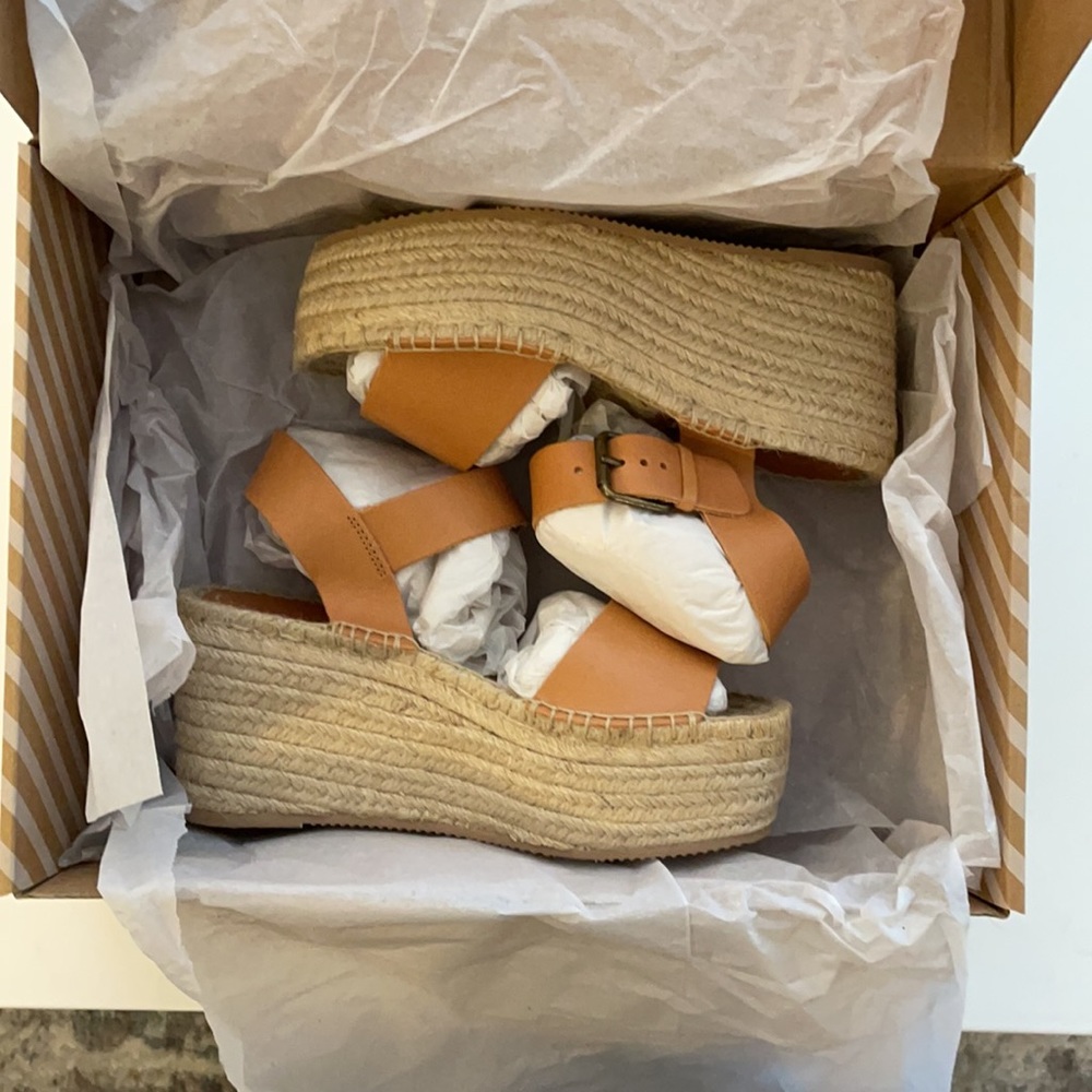 NIB Soludos Minorca High Platform Leather Wedges - Picture 12 of 12